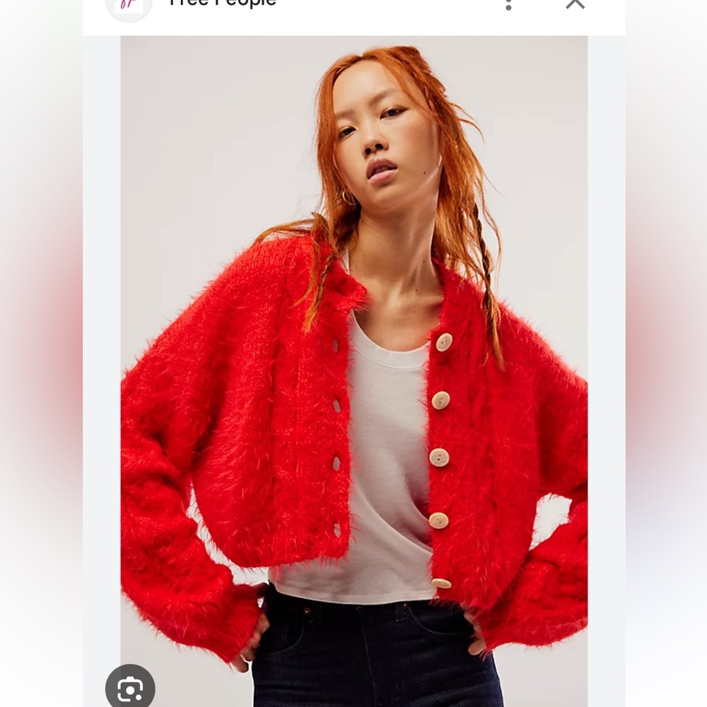 Red Free People Sweater Xs